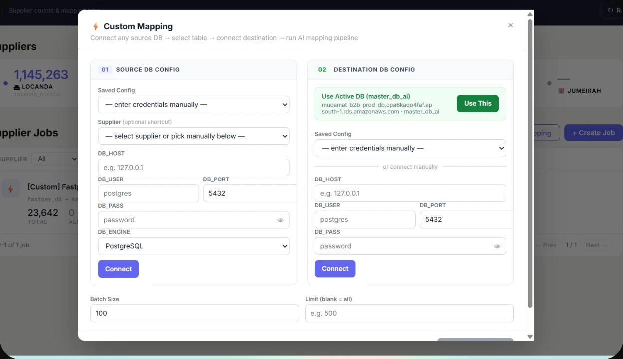 Data Intelligence — Custom Mapping pipeline dashboard