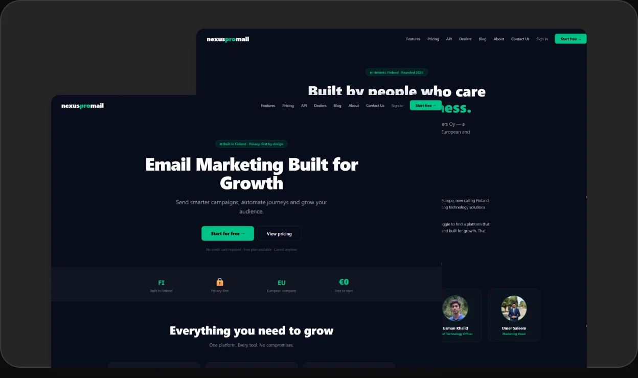 NexusProMail — Email marketing dashboard